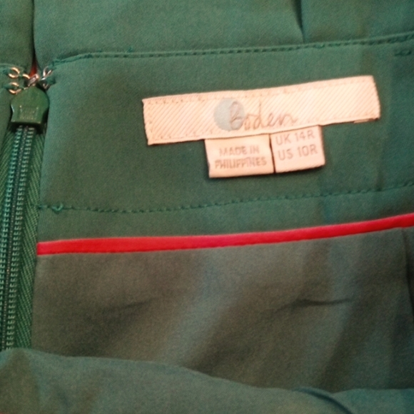 Boden Green Maxi Skirt Women's Cottagecore Minimalist Bohemian long skirt 10 R - Picture 3 of 5